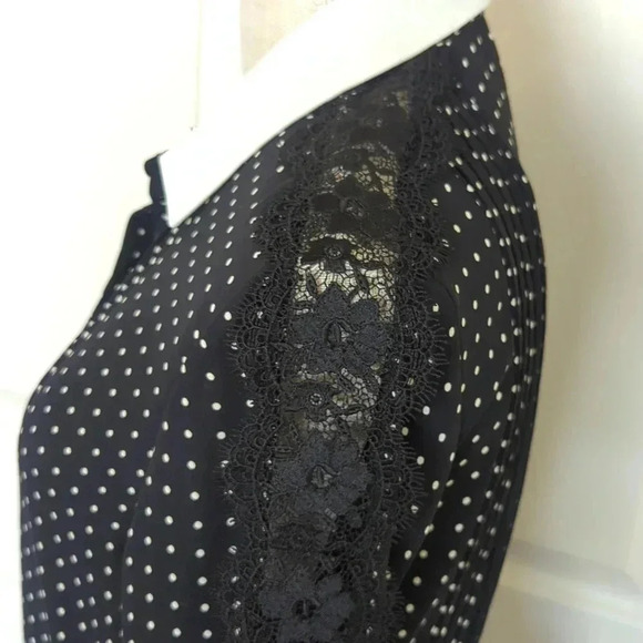 The Kooples Polkadot and Lace Shirt Dress - Picture 6 of 11